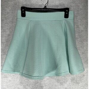 H&M Womens Skirt Size Small Divided Cotton Knitted Seafoam Green Zipper